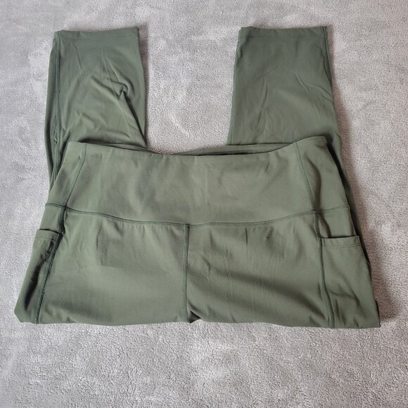 Baleaf Womens Pants 2XL Plus Leggings Capri Pull On Green Activewear GRE8XE - Picture 1 of 8